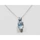 Necklace with pendant 1.88 cts. aquamarine 0.01 carats diamonds G-VS1