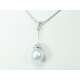 White gold necklace with irregular Australian pearl 12mm 0.36 carats diamonds G-VVS1