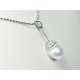 White gold necklace with irregular Australian pearl 12mm 0.36 carats diamonds G-VVS1