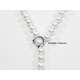 White gold lariat necklace Pearls 7.5mm and 10mm 0.06 carats diamonds G-VS1