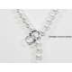 White gold lariat necklace Pearls 7.5mm and 10mm 0.06 carats diamonds G-VS1