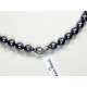 Black pearl choker 7mm white gold clasp 0.02 carats diamonds G-VS1