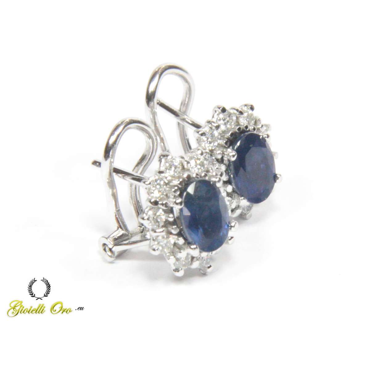 Orecchini con zaffiri blu ct 2,30 e diamanti ct 0,54 G-VS1