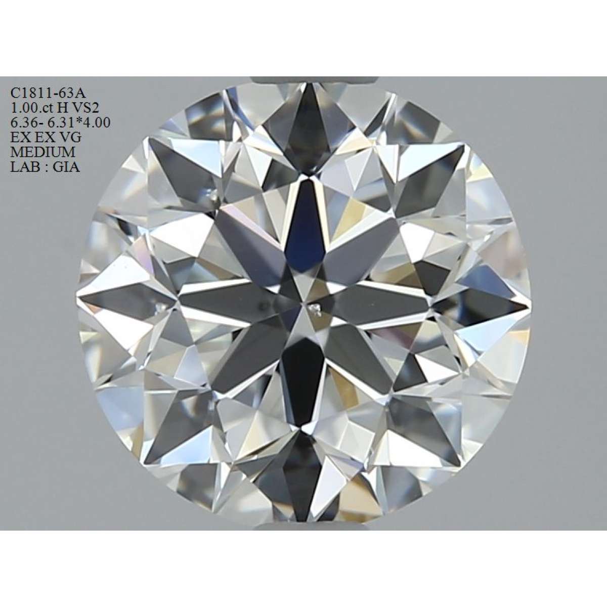 Certified Diamond GIA Carats 1.0 Color H Clarity VS2 EX EX VG Fluorescence MED Brown No Green No Milky No EyeClean 100% Certified Diamond GIA Carats 1.0 Color H Clarity VS2 EX EX VG Fluorescence MED Brown No Green No Milky No EyeClean 100%