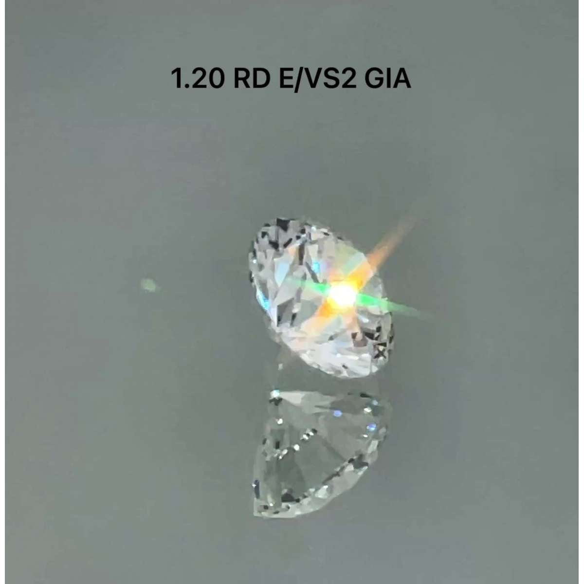 Certified Diamond GIA Carats 1.2 Color E Clarity VS2  EX  EX  EX Fluorescence NON Brown No Green No Milky No EyeClean 100%