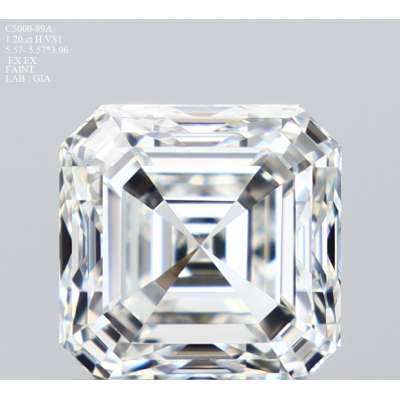Certified Diamond GIA Carats 1.2 Color H Clarity VS1  -  EX  EX Fluorescence FNT Brown No Green No Milky No EyeClean 100%